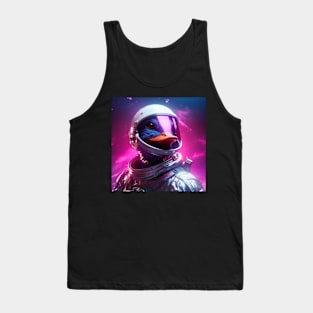 Vaporwave Retrowave Synthwave Duck Astronaut Space Fantasy Illustration Tank Top